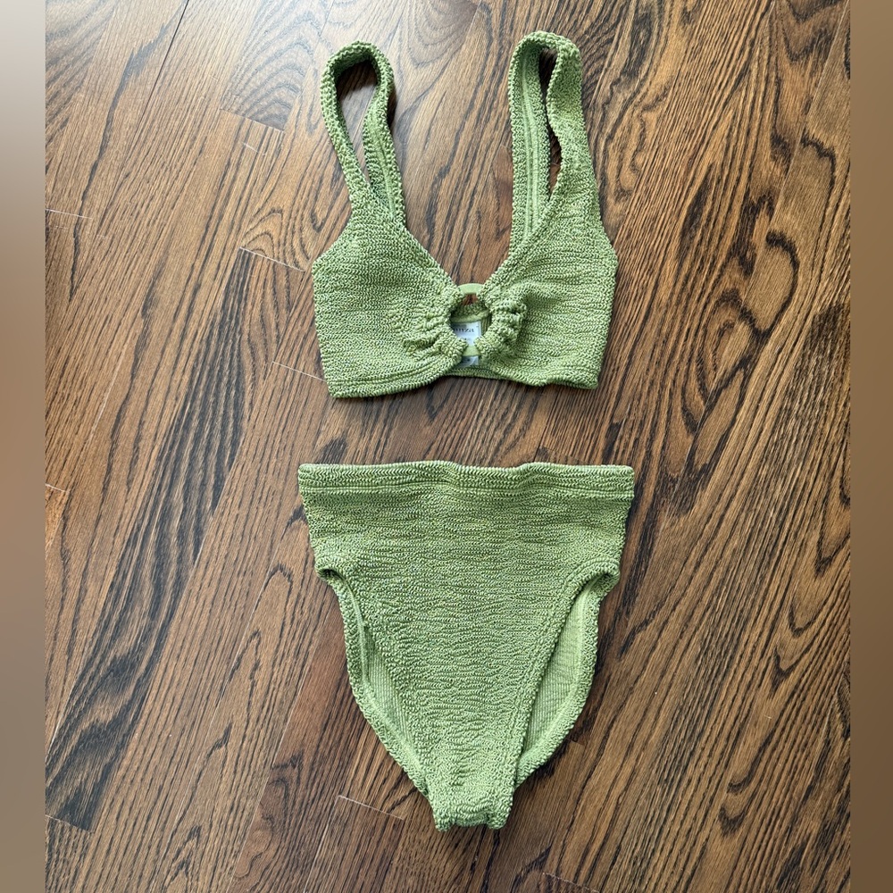 Hunza G Olive Nadine High Waist Bikini Set